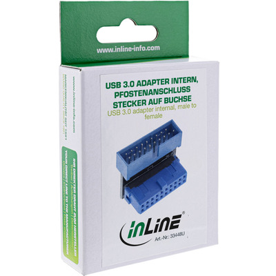 InLine® USB 3.0 Adapter intern, Pfostenanschluss Stecker/Buchse, unten gewinkelt (Produktbild 3)