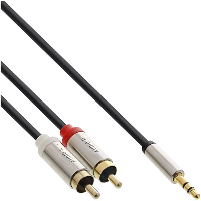 InLine® Basic Slim Audio Kabel Klinke 3,5mm ST an 2x Cinch ST, 1m (Produktbild 2)