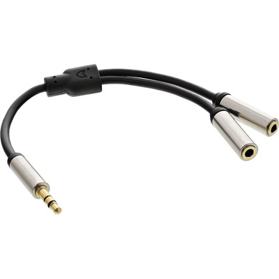 InLine® Basic Slim Audio Y-Kabel 3,5mm Klinke ST an 2x BU, 0,15m (Produktbild 2)
