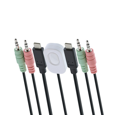 InLine® KVM Switch, 2-fach, USB-C zu DisplayPort 1.2, 4K, Audio, integr. Kabel (Produktbild 2)