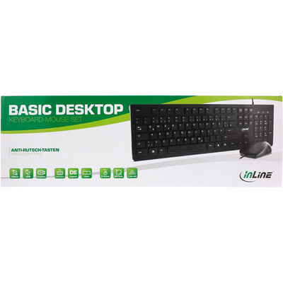 InLine® Basic Desktop, Tastatur-Maus Set, USB-Kabel, Standard DE Layout, optisch  (Produktbild 5)